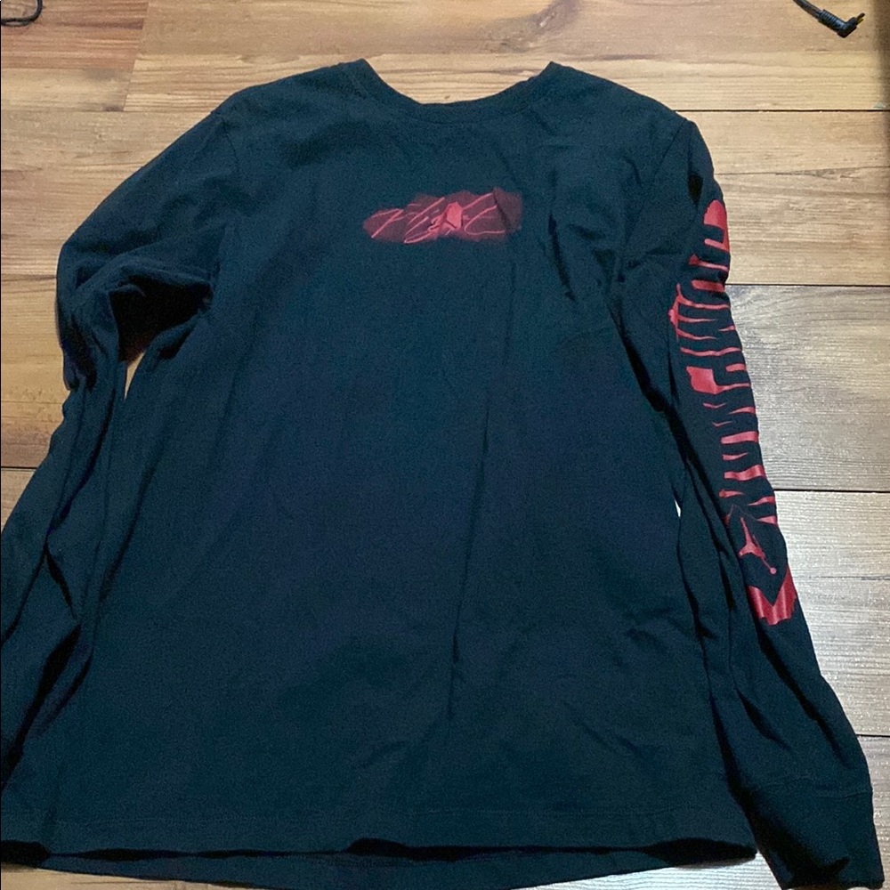 Black and Red Graphic Long Sleeve Shirt